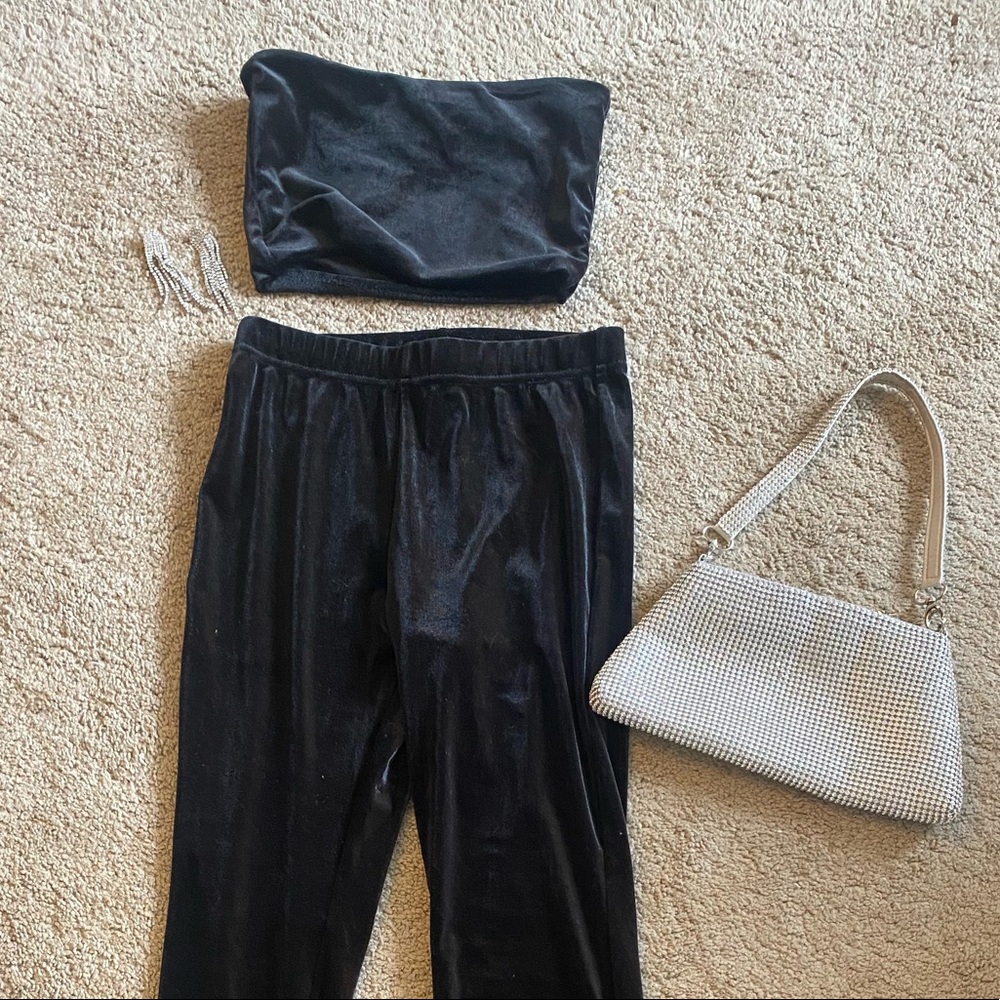 TOP SHOP matching velvet set size XS/S